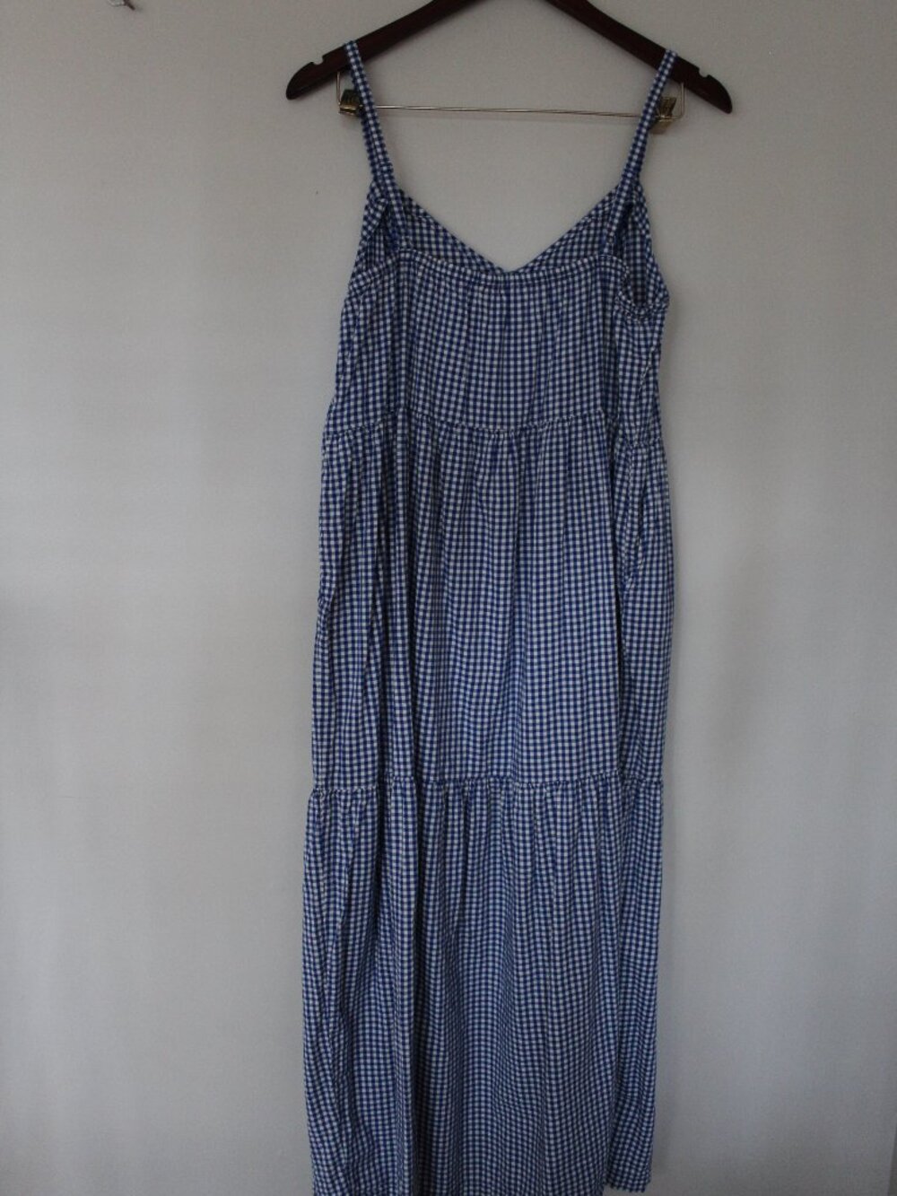 Old Navy Blue Gingham Tiered Cami Maxi Dress Large - Picture 5 of 8